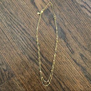 Madewell- Pink, Blue, Yellow Beaded Necklace- Gold